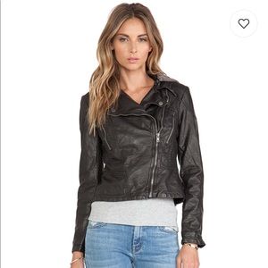 Vegan Leather Hooded Moto Jacket